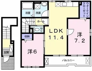 東京都八王子市下恩方町【アパート】の間取り