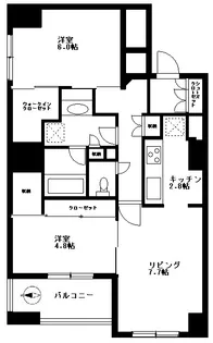 東京都新宿区山吹町【マンション】の間取り