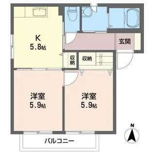 シャーメゾン西大通りB【1階】の間取り