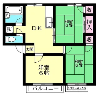 西富田パークハイツB【2階】の間取り