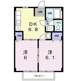 ニューシティ房ノ内【1階】の間取り
