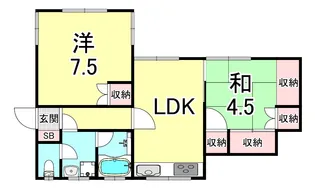 舞子台2区分アパート【1階】の間取り