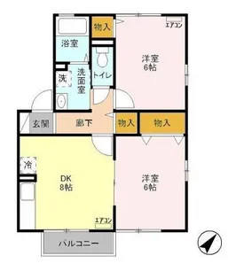 ポテトフィールド清水【2階】の間取り