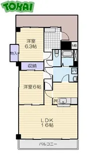ハイタウンソレイユ【5階】の間取り