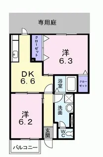 メゾンT.T. B棟【1階】の間取り