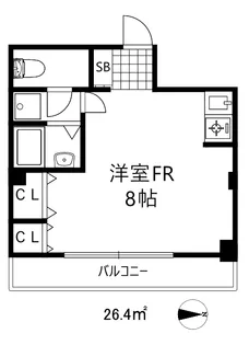 グランツ御影【4階】の間取り