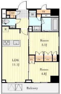 ボヌールコート芝浦【10階】の間取り