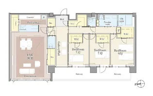 3LDKの間取り画像