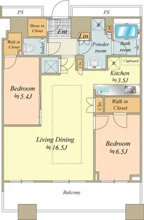勝どきザ・タワー【23階】の間取り