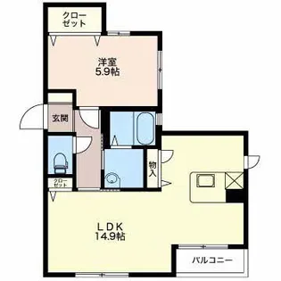 新潟県長岡市新保5【アパート】の間取り