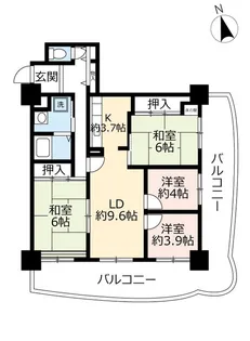 URサンクレア池下【9階】の間取り
