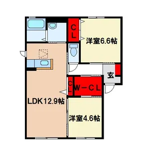 ウイングウエスト【1階】の間取り