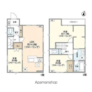 東京都武蔵村山市三ツ藤1【一戸建】の間取り