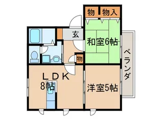 ウエストサイドタウンD棟【1階】の間取り
