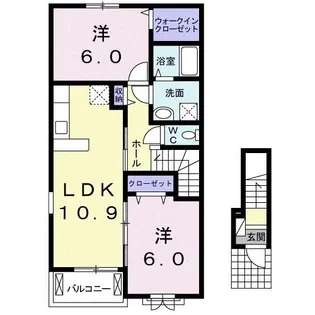 ル・ヴァンB【2階】の間取り