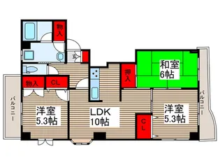 メゾンリヴァ-ベル【7階】の間取り