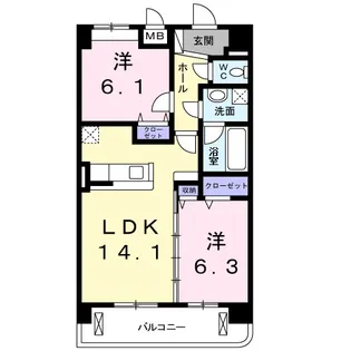 千葉県柏市若柴【マンション】の間取り