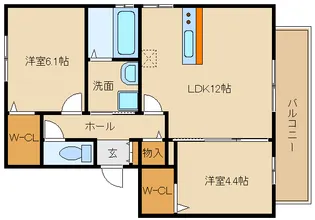 大阪府藤井寺市沢田3【アパート】の間取り