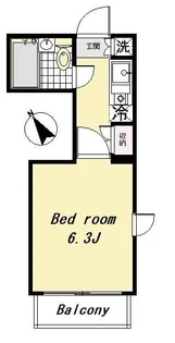 パークサイドコート桜川【4階】の間取り