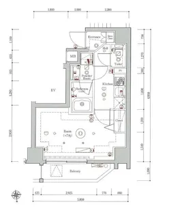 GENOVIA新御徒町skygarden【2階】の間取り