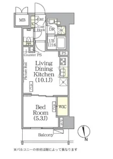 ザ・パークハビオ神楽坂レジデンスSouth【10階】の間取り