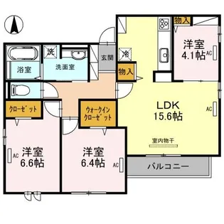 Clashist清水丘 West【1階】の間取り