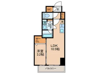クロスレジデンス阿波座【14階】の間取り