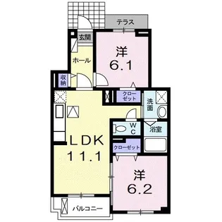 グリーン琥珀【1階】の間取り