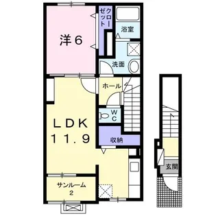 ヴィラ・フィオーレ【2階】の間取り