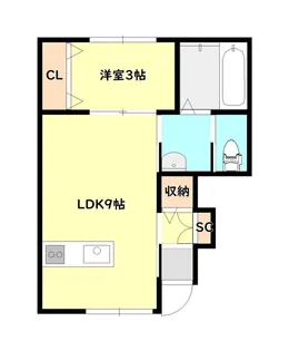 アパートメント天野【1階】の間取り