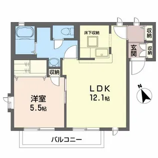エステート大手町B【1階】の間取り