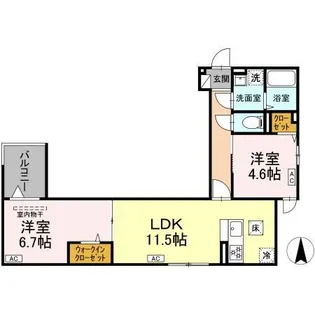 グラナーデ扇I A【3階】の間取り