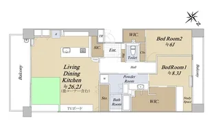 セントラルパーク・イースト F棟【4階】の間取り
