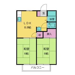 岡戸アーバンハイツ【2階】の間取り