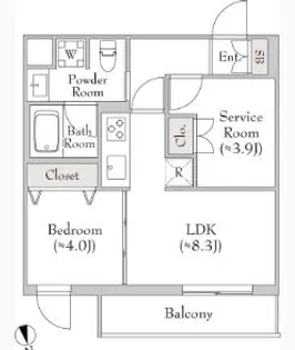 テラブリック南大井【3階】の間取り