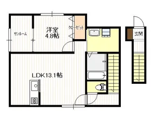 マザー・カルメル門前【2階】の間取り