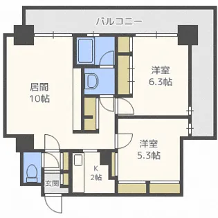 ビッグパレス北14条【12階】の間取り