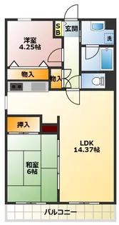ハイランドウエスト【2階】の間取り
