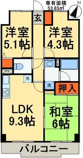 ライオンズマンション稲毛第2【3階】の間取り
