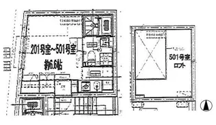 カサブランカ上野入谷【5階】の間取り