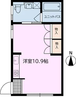 つくし野4丁目 ワンルーム【1階】の間取り