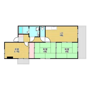 豊中パールハイツ【4階】の間取り