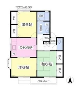 ガーデンベルA【1階】の間取り