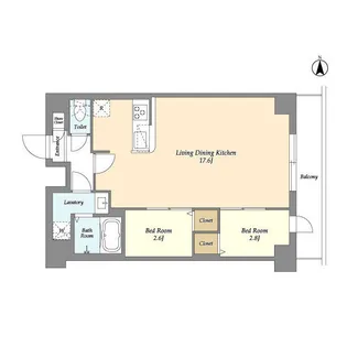アルファコート一之江【4階】の間取り