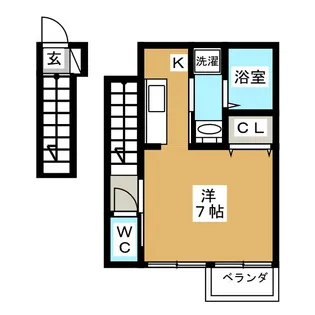 CASA LUNA CRESCENTE【2階】の間取り
