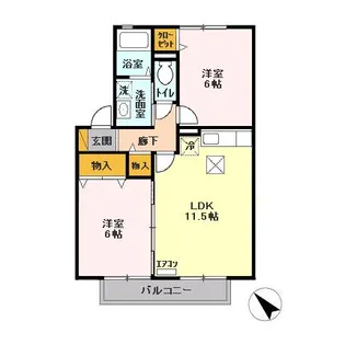 シャン クライン C【2階】の間取り