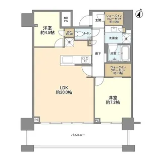プラウドタワー立川【20階】の間取り