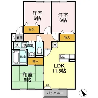 パティオ G棟【2階】の間取り