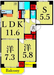サン グッドヒル【3階】の間取り
