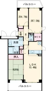 ローレルスクエア登美ヶ丘第I期1番館【4階】の間取り